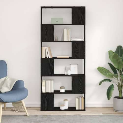 Polica za knjige Crni hrast 80x24x186 cm Konstruirano drvo Cijena