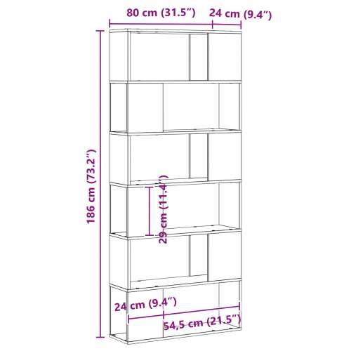 Polica za knjige Crni hrast 80x24x186 cm Konstruirano drvo Cijena