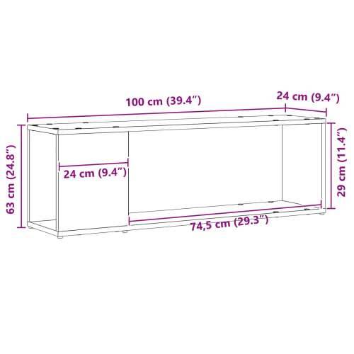 Regal za knjige Crni hrast 100x24x32 cm Konstruirano drvo Cijena