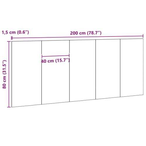 Uzglavlje kreveta Crna hrastovina 200x1,5x80 cm inženjerski drvo Cijena