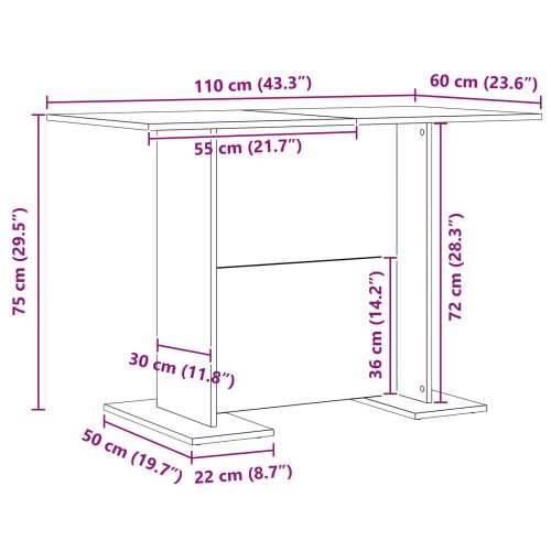 Blagovaonski Stol Betonske Sive Boje 110x60x75 cm Konstruirano Drvo Cijena