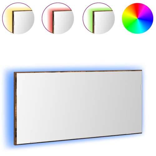 Ormar s ogledalom za kupaonicu s LED svjetlom dimljenog hrasta 80x37 cm Cijena
