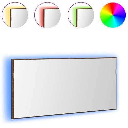 Ogledalo s ormarićem za kupaonicu s LED svjetlom smeđi hrast 80x37 cm Cijena
