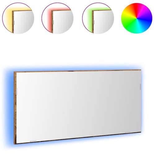 Ogledalo za kupaonicu s LED svjetlom, staro drvo 80x37 cm Cijena
