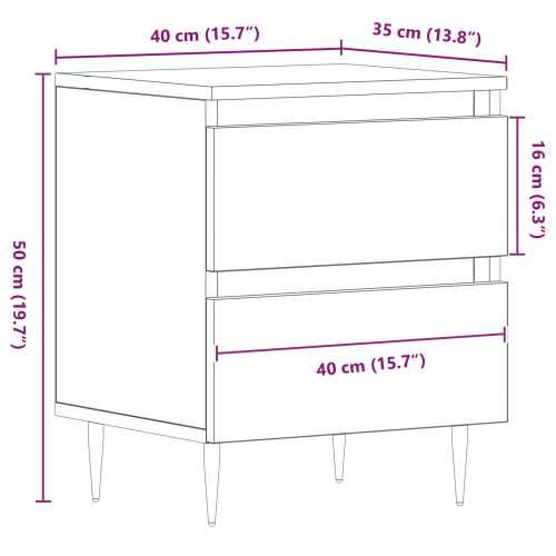 Noćni ormarić 2 kom Crni hrast 40x35x50 cm inženjerski drvo Cijena