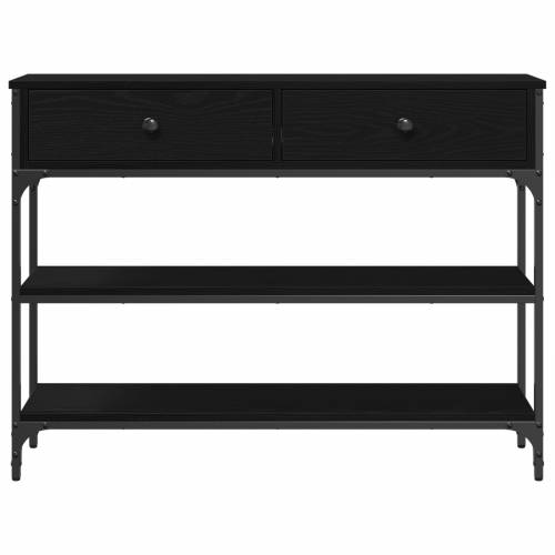 Konsolni stol Crna hrast 100x25x75 cm Inženjerska drva i čelik Cijena