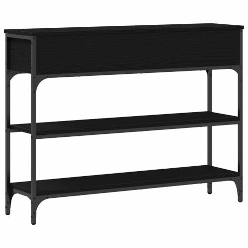 Konsolni stol Crna hrast 100x25x75 cm Inženjerska drva i čelik Cijena