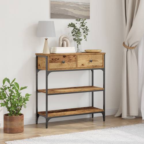 Konzolni stol od starog drveta 72,5x25x75 cm od engineerskog drveta i čelika Cijena