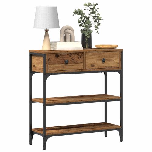 Konzolni stol od starog drveta 72,5x25x75 cm od engineerskog drveta i čelika Cijena