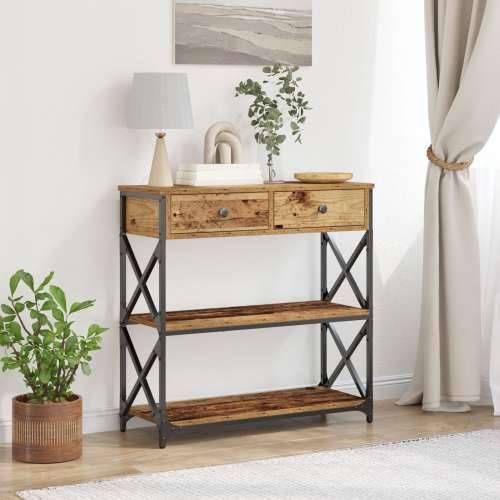 Stol za konzolu Staro drvo 75x28x75 cm Inženjerska drva i čelik Cijena