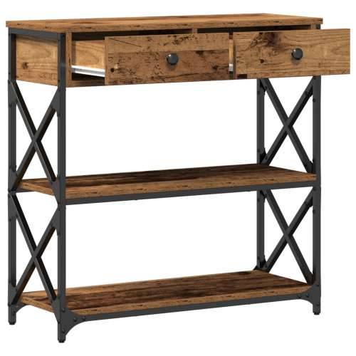 Stol za konzolu Staro drvo 75x28x75 cm Inženjerska drva i čelik Cijena