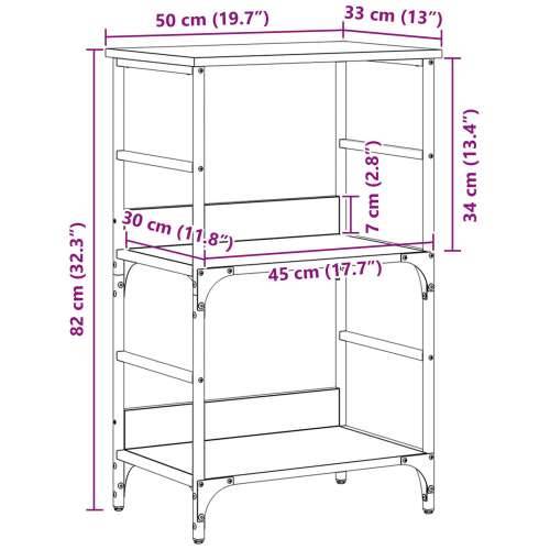 Polica za knjige Crna Hrast 50x33x82 cm Enginirano drvo i Čelik Cijena