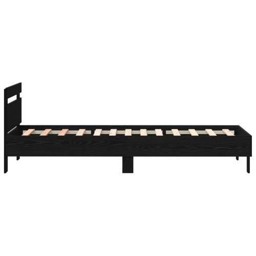 Krevetna okvira s LED svjetlima Crni hrast 100x200 cm Konstruirano drvo Cijena