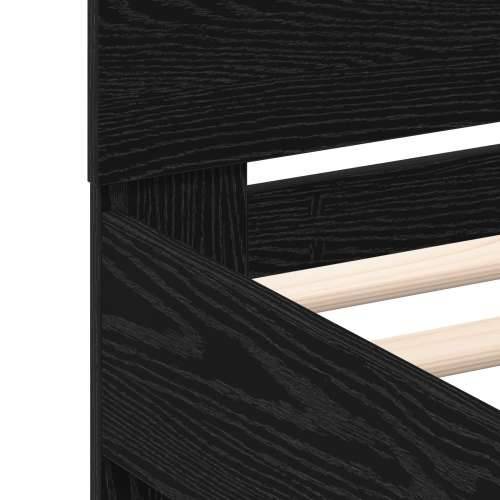 Krevetna okvira s LED svjetlima Crni hrast 100x200 cm Konstruirano drvo Cijena