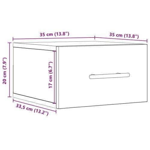 Noćni ormarić 2 komada Zidno montirani Crni hrast 35x35x20 cm Cijena