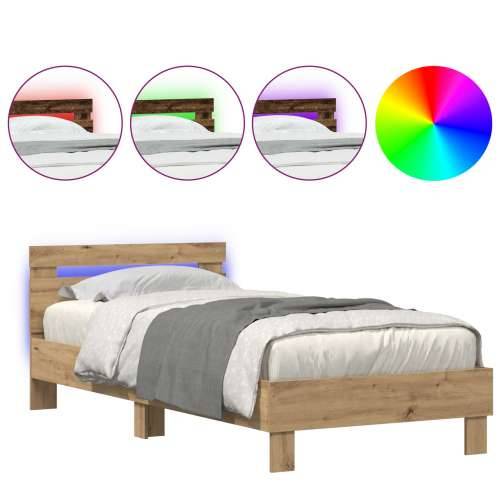Krevet s LED svjetlima Artisan hrast 90x200 cm inženjerski drvo Cijena