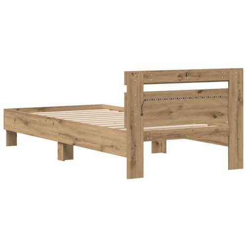 Krevet s LED svjetlima Artisan hrast 90x200 cm inženjerski drvo Cijena