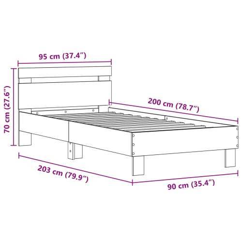 Krevet s LED svjetlima Artisan hrast 90x200 cm inženjerski drvo Cijena