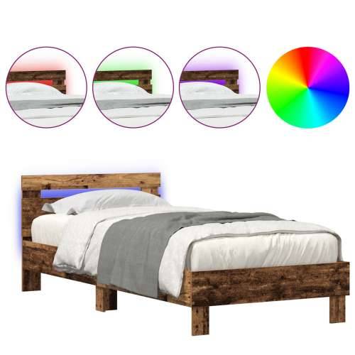 Krevetna Konstrukcija bez Madraca s LED Svjetlima Od Drva 90x190 cm Cijena