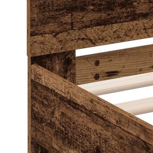 Krevet sa LED svjetlima Stari drvo 75x190 cm inženjerska drva Cijena