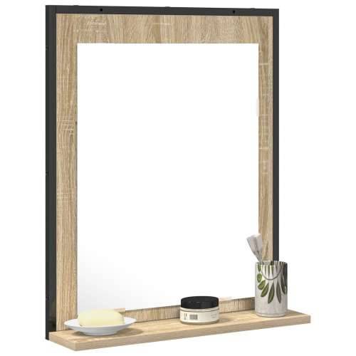 Ogledalo za kupaonicu s policom Sonoma hrast 50x12x60 cm Konstruirano drvo Cijena
