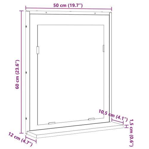 Ogledalo za kupaonicu s policom Sonoma hrast 50x12x60 cm Konstruirano drvo Cijena