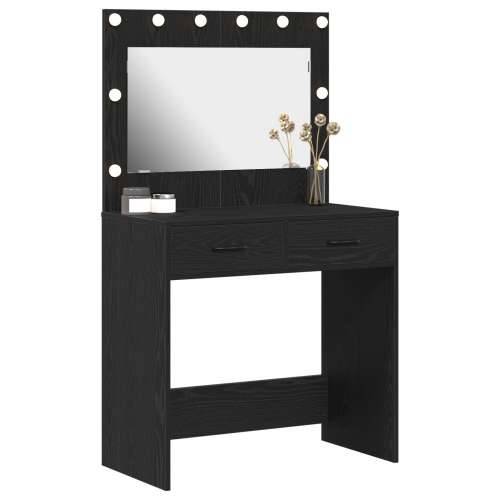 Toaletni stol s LED svjetlima - crni hrast 78,5x41x135 cm Cijena