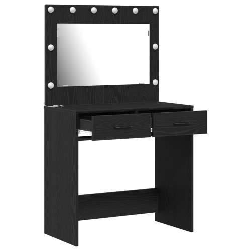 Toaletni stol s LED svjetlima - crni hrast 78,5x41x135 cm Cijena