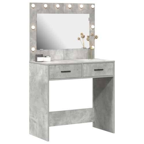 Toaletni stol s LED svjetlima Betonska siva 78,5x41x135 cm Cijena