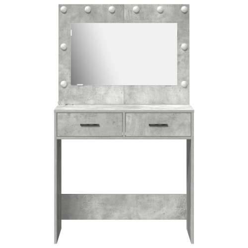 Toaletni stol s LED svjetlima Betonska siva 78,5x41x135 cm Cijena