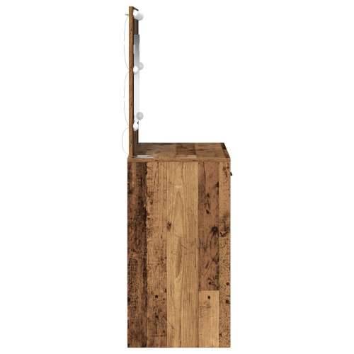 Toaletni Stolić s LED Svjetlima Stari Drvo 78,5x41x135 cm Cijena