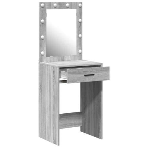 Toaletni stol s LED svjetlima Siva Sonoma 50x41x135 cm Cijena