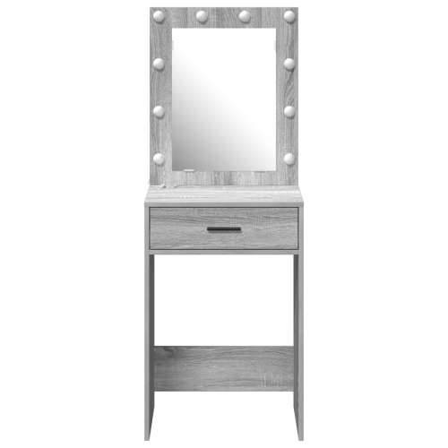 Toaletni stol s LED svjetlima Siva Sonoma 50x41x135 cm Cijena