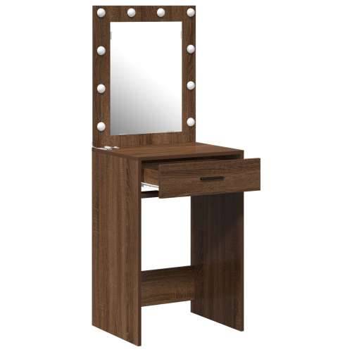 Toaletni stol s LED svjetlima Smeđi hrast 50x41x135 cm Cijena