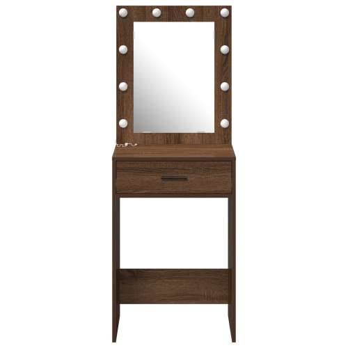 Toaletni stol s LED svjetlima Smeđi hrast 50x41x135 cm Cijena