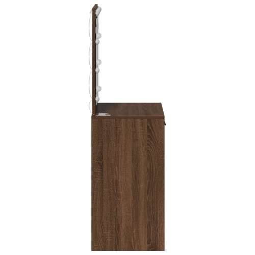 Toaletni stol s LED svjetlima Smeđi hrast 50x41x135 cm Cijena
