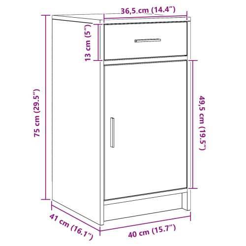 Sideboard Betonski Sivi 40x41x75 cm Konstrukcijsko Drvo Cijena