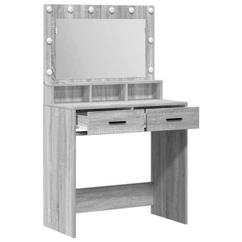 toaletni stol s LED svjetlima, siva Sonoma, 79x41x135 cm Cijena