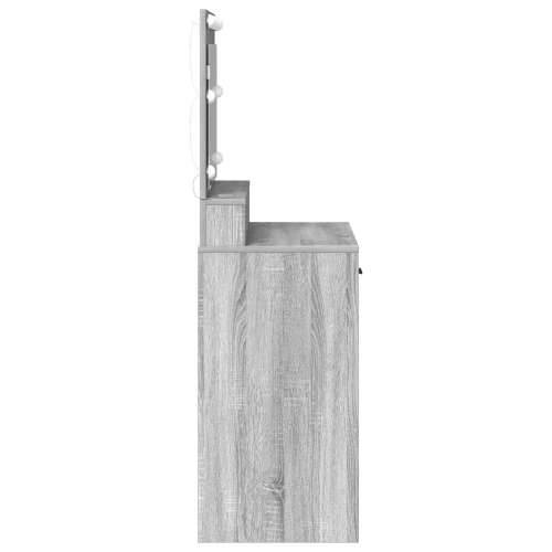 toaletni stol s LED svjetlima, siva Sonoma, 79x41x135 cm Cijena