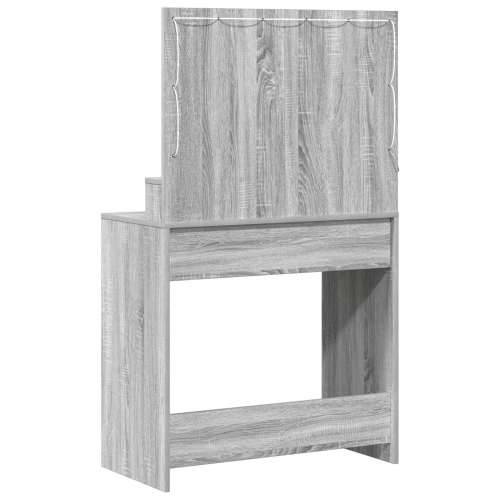 toaletni stol s LED svjetlima, siva Sonoma, 79x41x135 cm Cijena