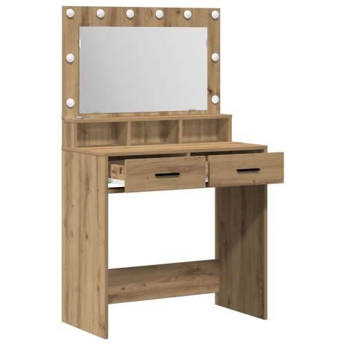 Toaletni stol s LED svjetlima Artisan hrast 79x41x135 cm Cijena