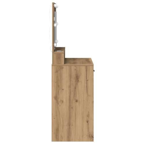 Toaletni stol s LED svjetlima Artisan hrast 79x41x135 cm Cijena