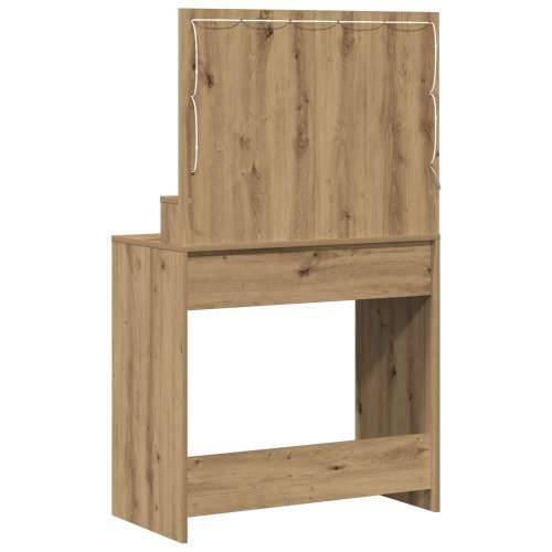 Toaletni stol s LED svjetlima Artisan hrast 79x41x135 cm Cijena