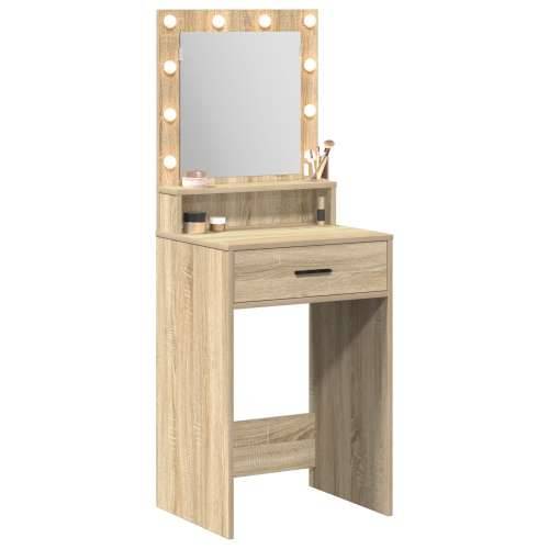 Toaletni stol s LED svjetlima u Sonoma hrastu 50x41x135 cm Cijena