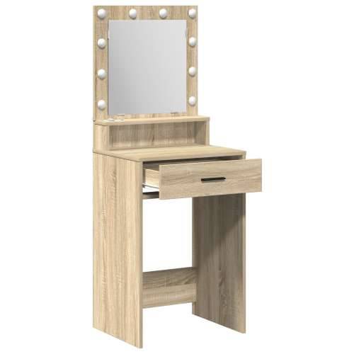 Toaletni stol s LED svjetlima u Sonoma hrastu 50x41x135 cm Cijena