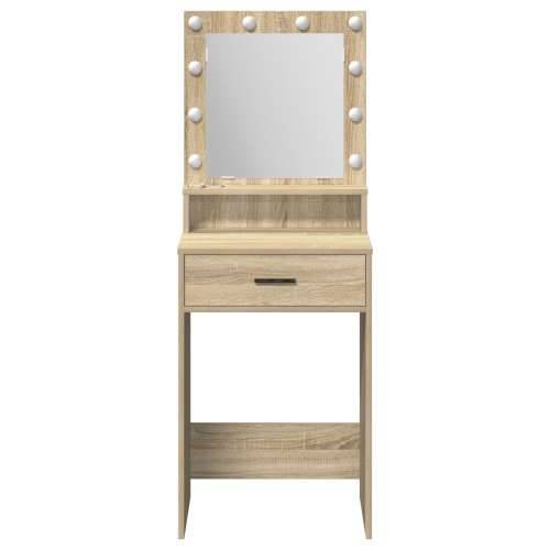 Toaletni stol s LED svjetlima u Sonoma hrastu 50x41x135 cm Cijena