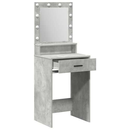 Toaletni stol s LED svjetlima - Betonska siva, 50x41x135 cm Cijena