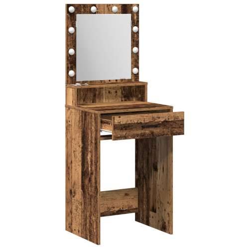 Toaletni stol s LED svjetlima - stari drvo 50x41x135 cm Cijena