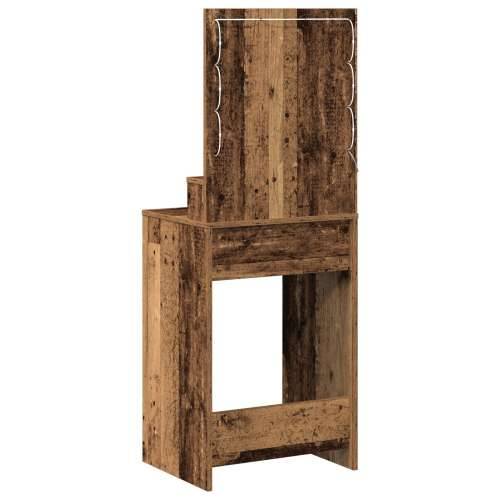 Toaletni stol s LED svjetlima - stari drvo 50x41x135 cm Cijena