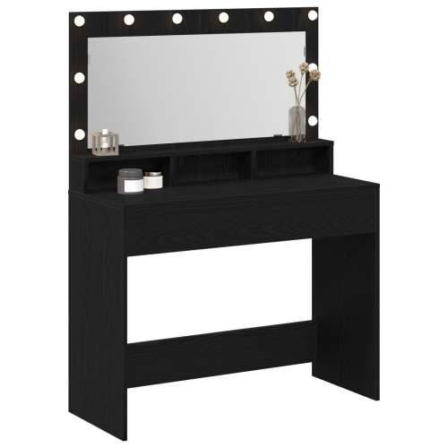 Toaletni stol s LED svjetlima, crna hrast, 100x41x135 cm Cijena